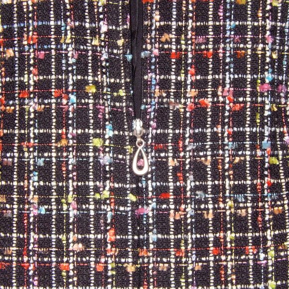 Sag Harbor Blazer 4 Petite 4P Black Multi Tweed Zip Lined Jacket Top New! - Picture 4 of 7